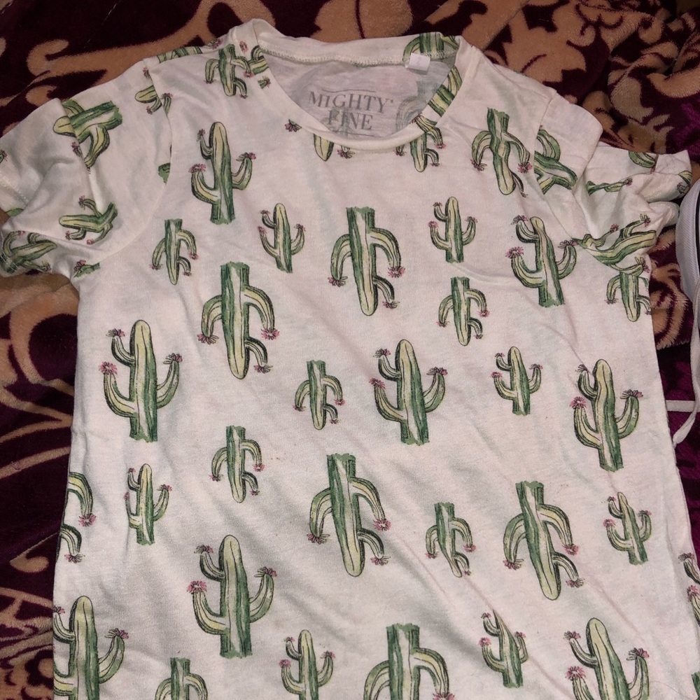 A Small white cactus t-shirt